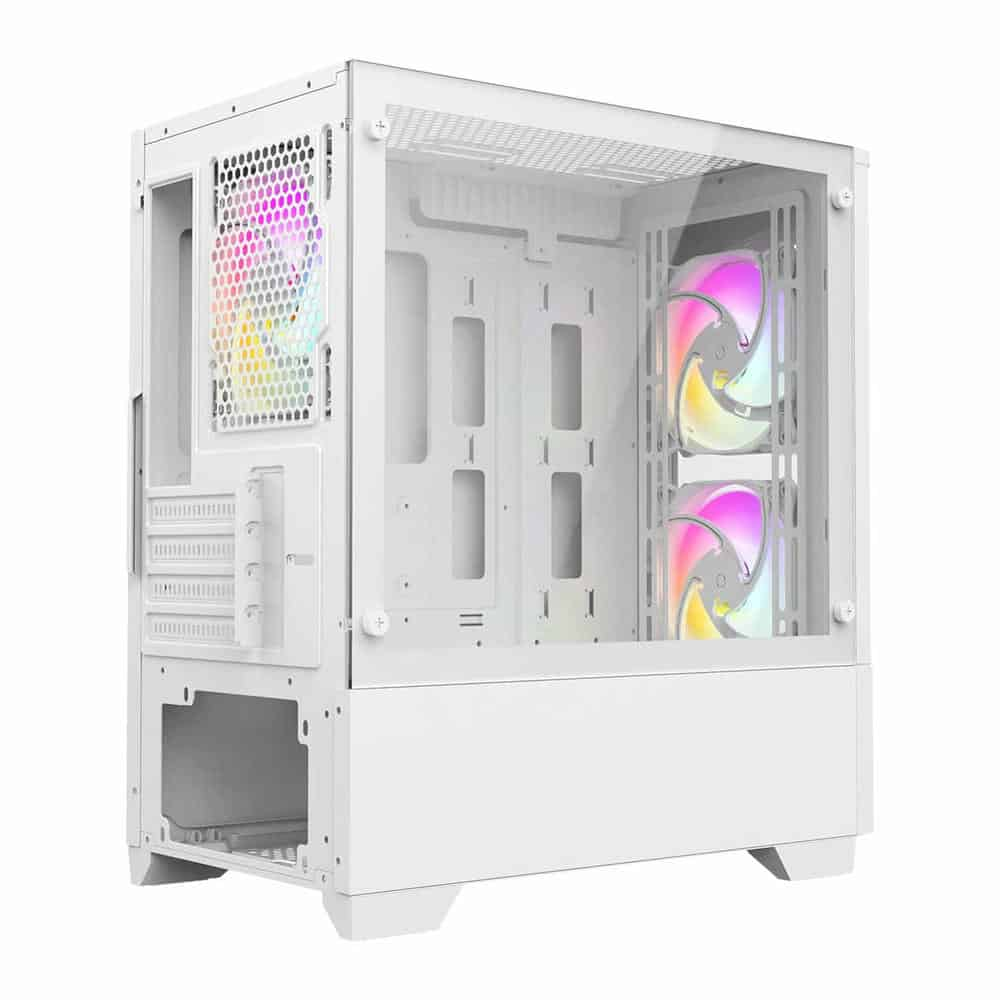 (image for) CiT Level 1 White Tempered Glass MicroATX Case